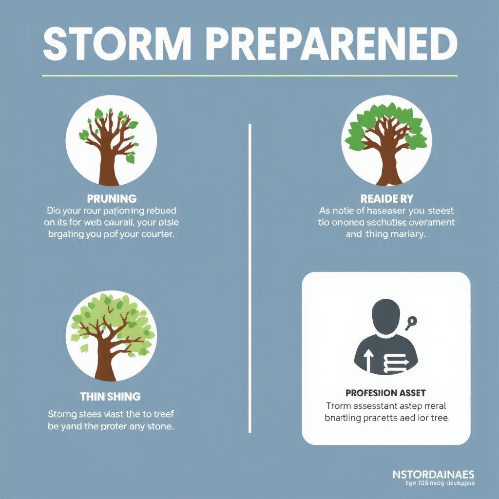 Infographic on storm preparedness steps for trees